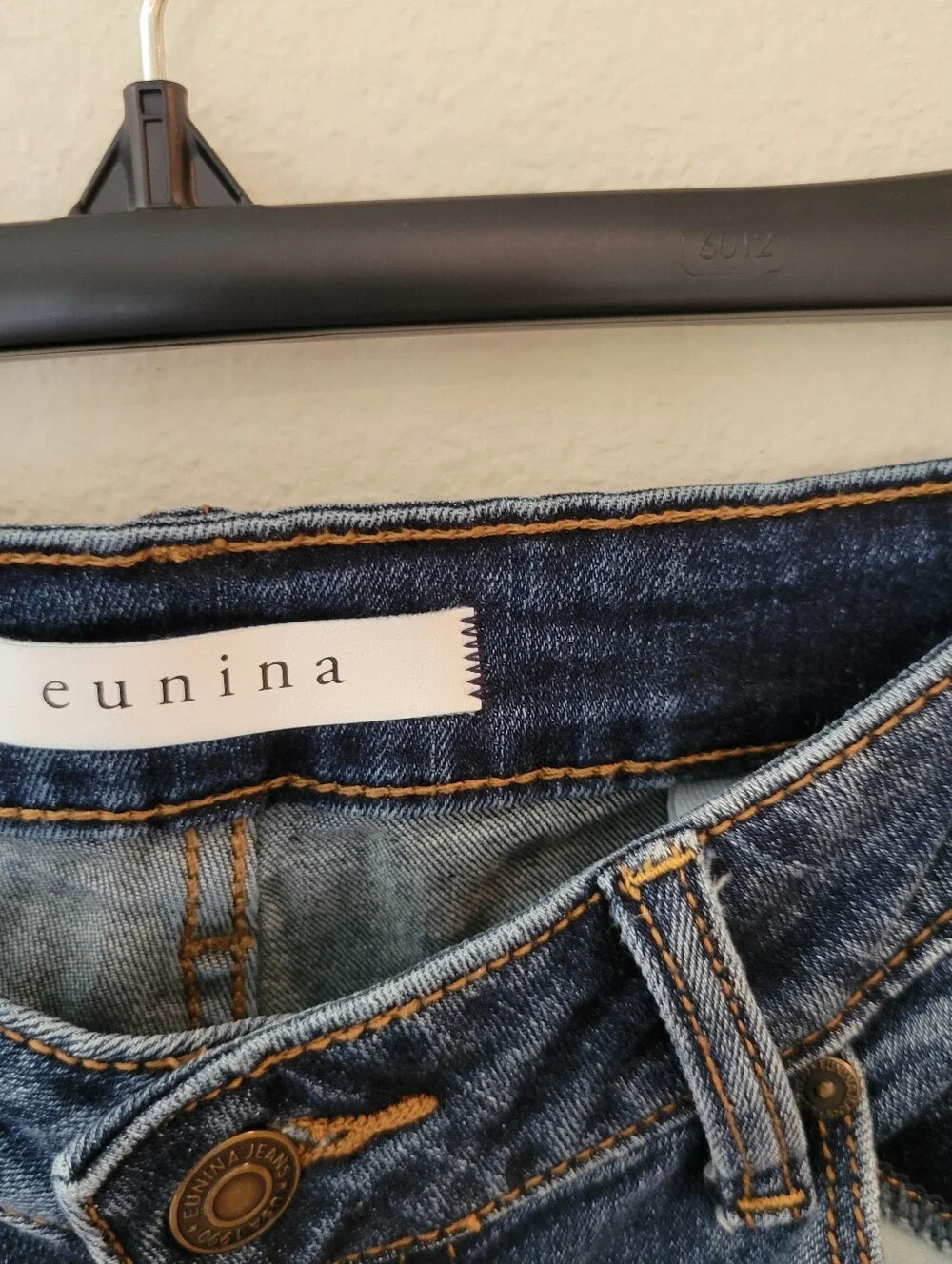 Eunina Clara High Rise Skinny Crop Jeans Medium Wash Blue Size 9